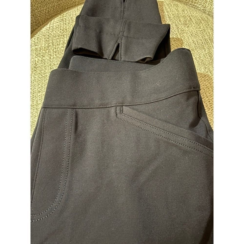Spanx Perfect Pant Slim Straight Black Ankle Slit Ponte Trousers Womens Large